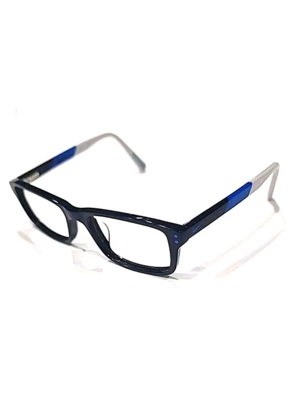 Nike 5537 411 Boys Kids Blue White Rectangle Eyeglasses 47-16 130